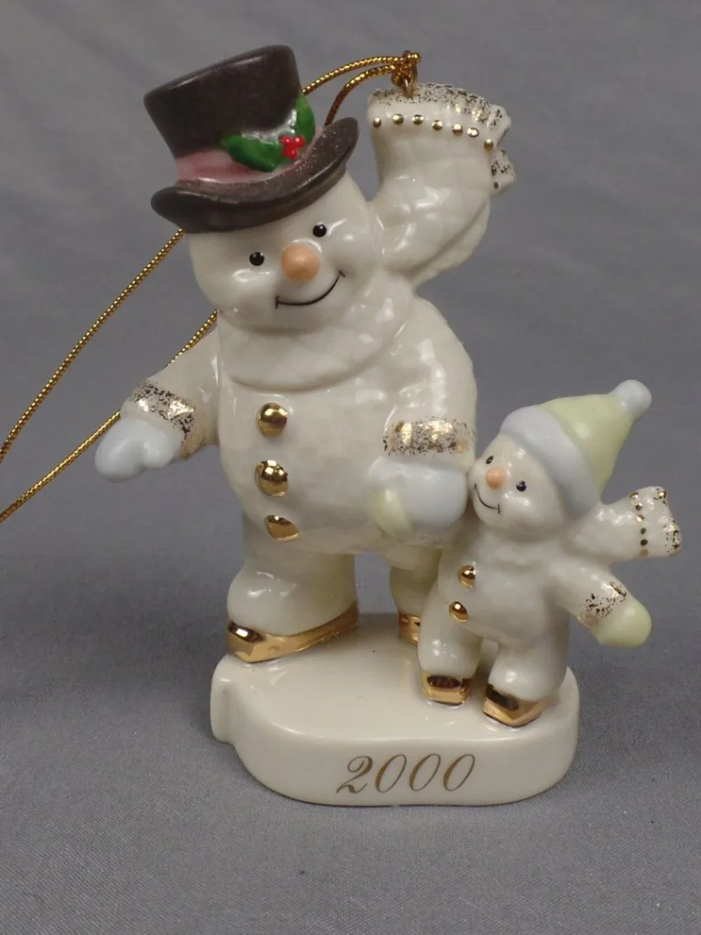 Lenox Ornament Snowman Practice Makes Perfect Exclusive Edition Ice Skaters 2000